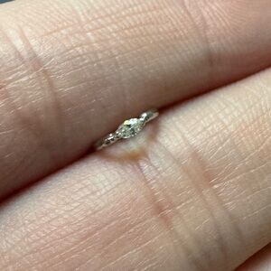 BVLA 5mm white gold seam ring with marquise diamond